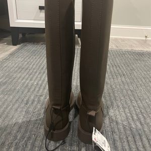 Zara rubberized knee high boots
